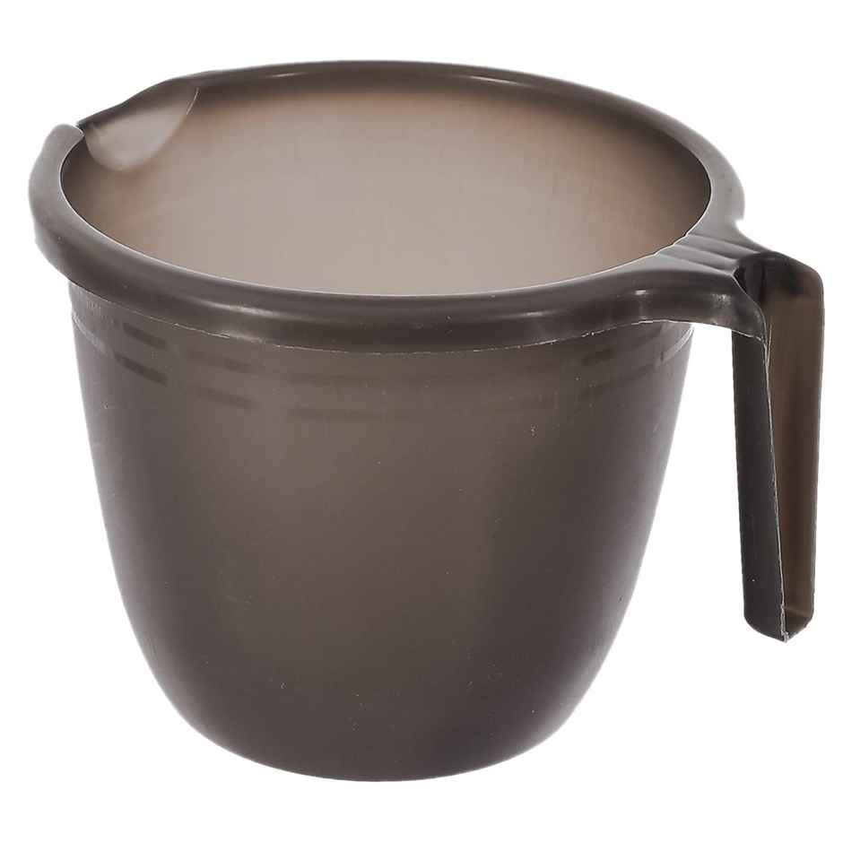 Kuber Industries Plastic Bathroom Mug 1 Litre- Pack of 2 (Black)-46HH0213