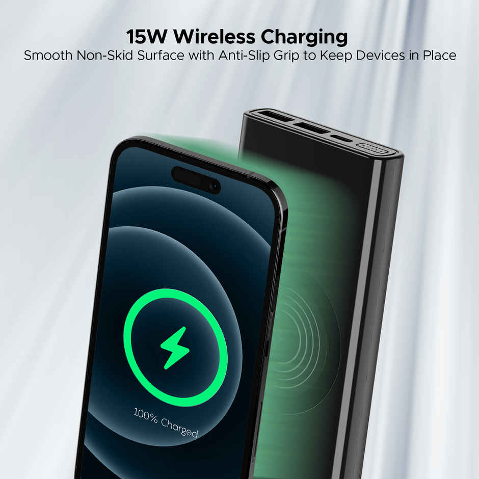 boAt 10000 mAh Wireless Power Bank w/ 15W Wireless Charging - PB310 Wireless Pro (Carbon Black)