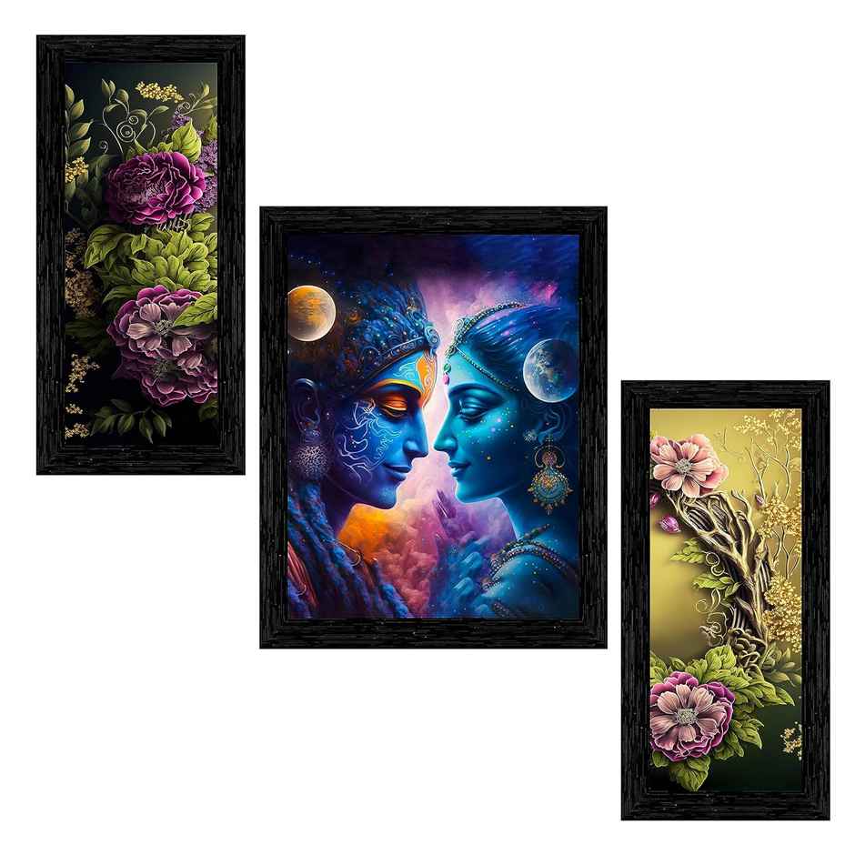 Indianara Set of 3 Radha Krishna Framed Art Painting | 10321