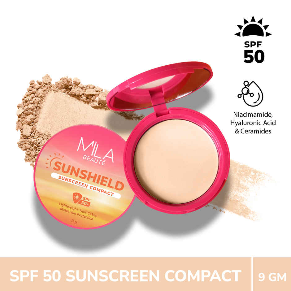 Mila Beaute Women's Sun Shield Sunscreen | SPF 50 PA+++ | Suitable for all Skin Types - Beige