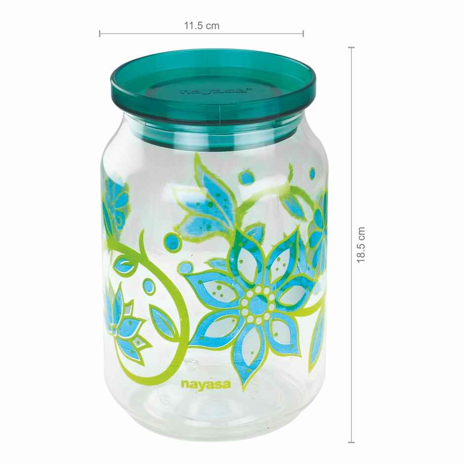 Nayasa Hermit BPA Free Food Grade Airtight Kitchen Storage Stackable Containers | Green - 1.5 L