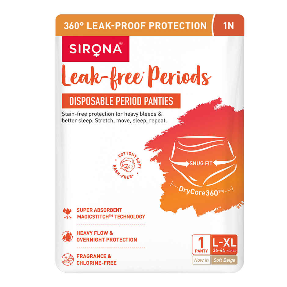 Sirona Disposable Period Panties L-XL | 360 Protection 12 Hours | No Leakage No Discomfort