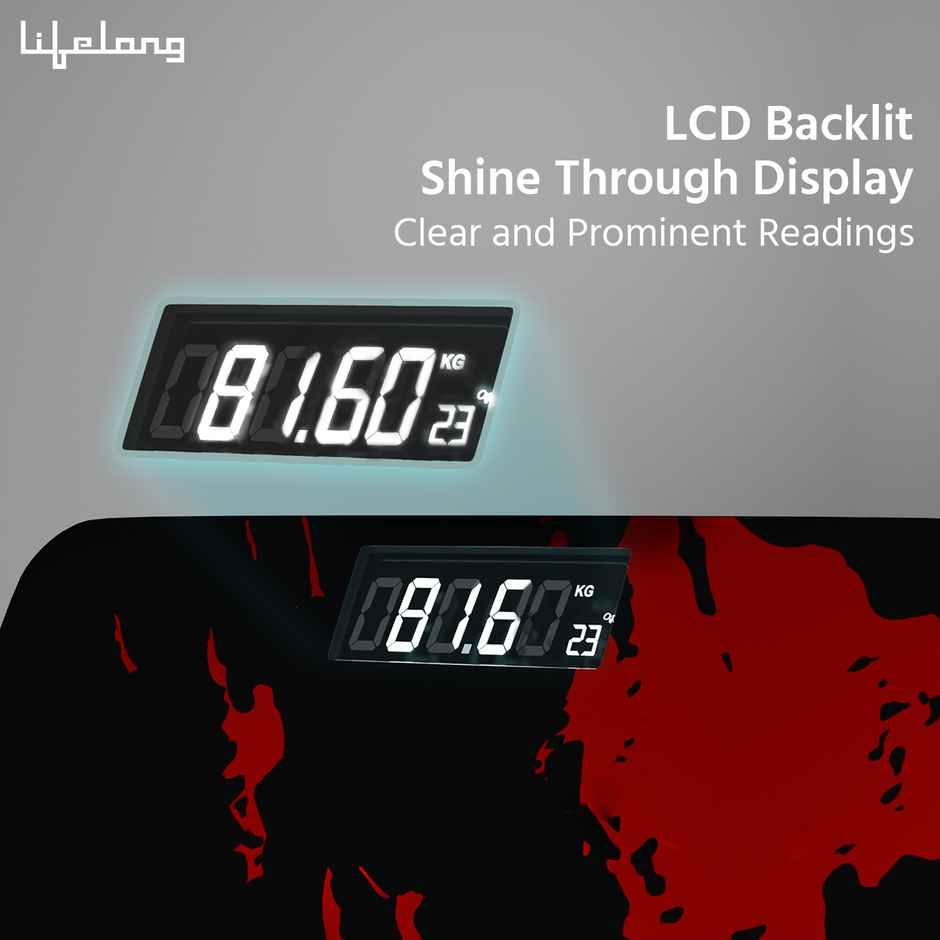 Lifelong Fight Lazy Series LLWS135 Digital Weight Machine For Body Weight | Thick Tempered Glass