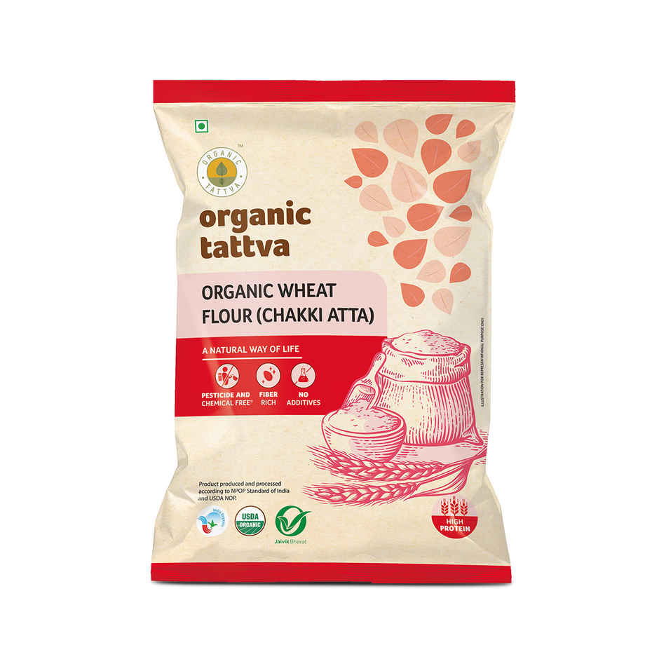 Organic Tattva Whole Wheat Flour | Chakki Atta