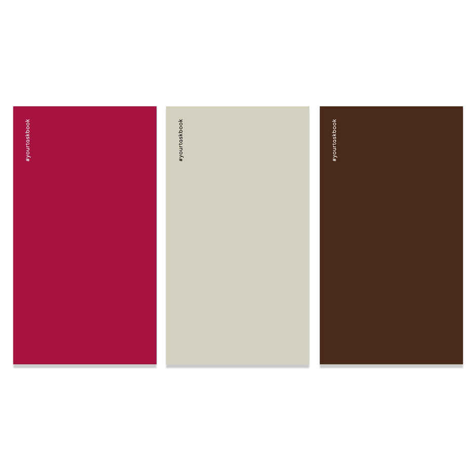 Nuovi Logz Notebook | Copper | Silver Grey & Nero | 10 x 18 cm | 72 Pages | Pack of 3