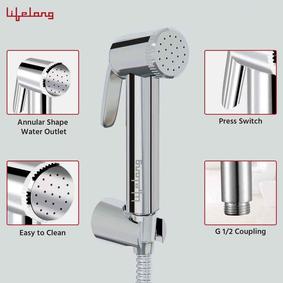 Lifelong Health Faucet | ABS | Chrome | 1.25 M | Jet Spray for Toilet