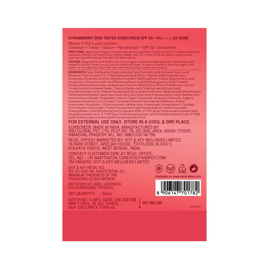 Dot & Key Strawberry Dew Tinted Sunscreen SPF 50+ PA++++ - 03 Sand