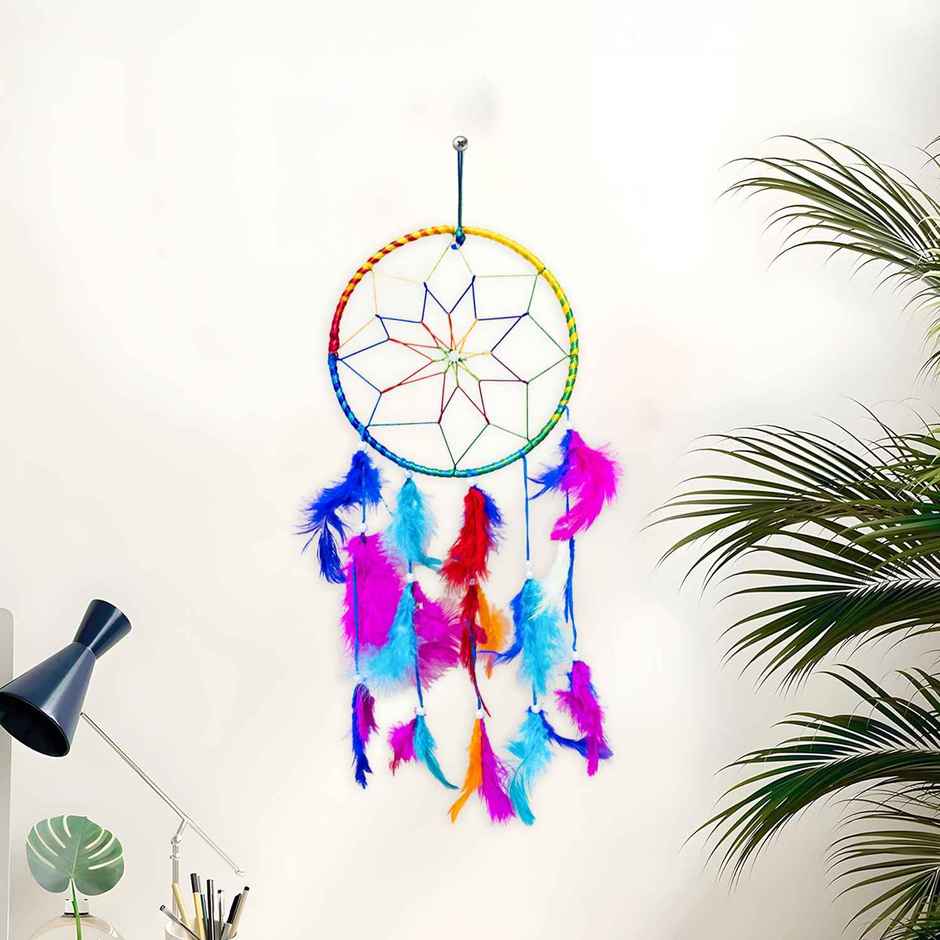 Urbanfix Multi-Colour Dream Catcher for Home & Bedroom | Decorative Bohemian Wall Hanging
