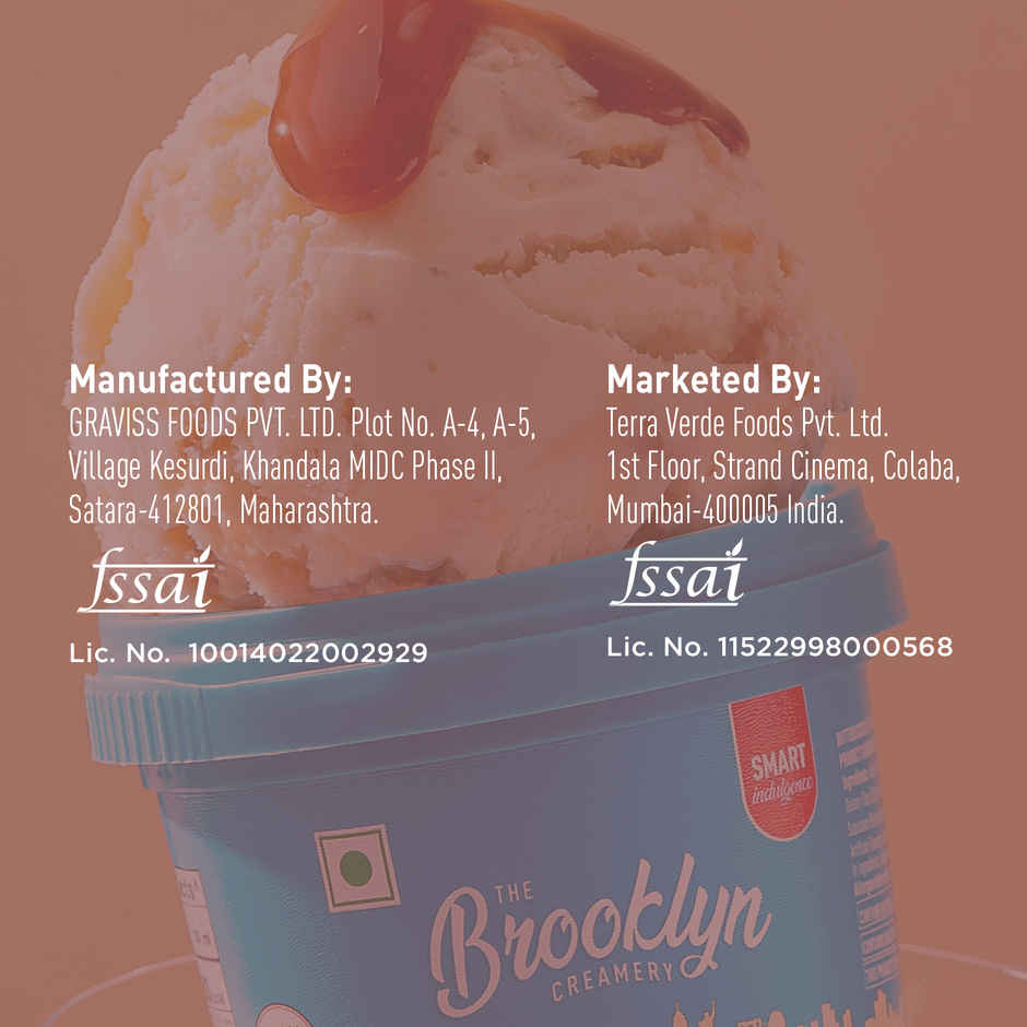 The Brooklyn Creamery Brooklyn Bridge Butterscotch Ice Cream Cup |Low Calorie Zero Added Sugar