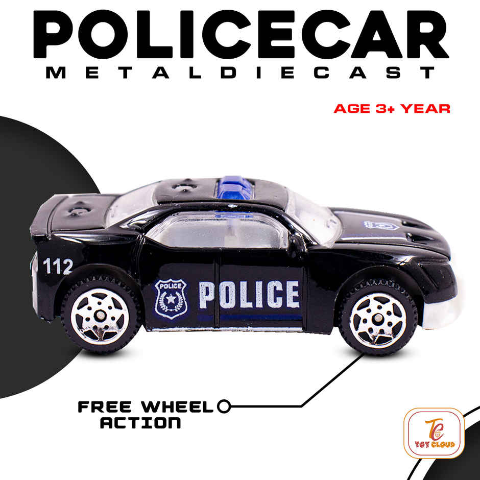 Toy Cloud Free Wheel Die Cast Metal Police Vehicle 1:64 Scale Model Vehicles Toys