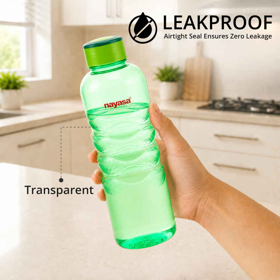 Nayasa Revello Plastic Water Bottle 1000 ml BPA Free Fridge Bottle | Green