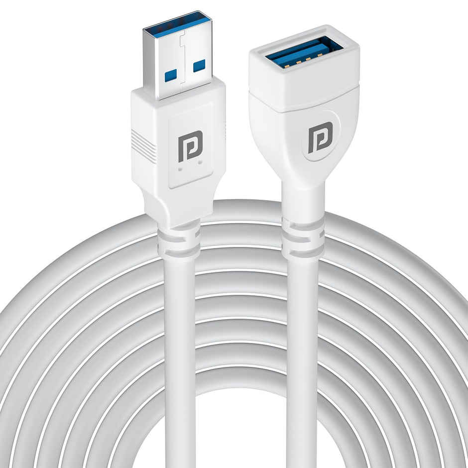 Portronics Uniconnect | USB Extension Cable | White - 5 m