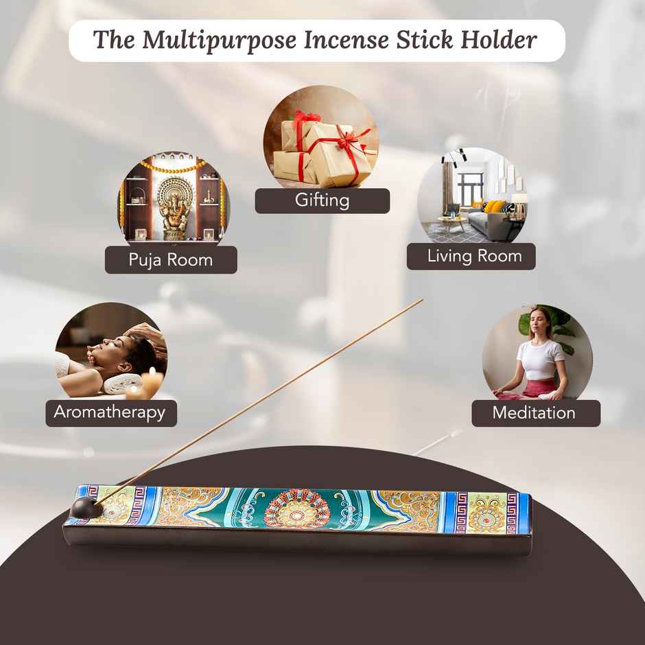 Ekhasa Ceramic Agarbatti Stand With Ash Catcher | Incense Stick Holder Agarbati Oothupathi Stand