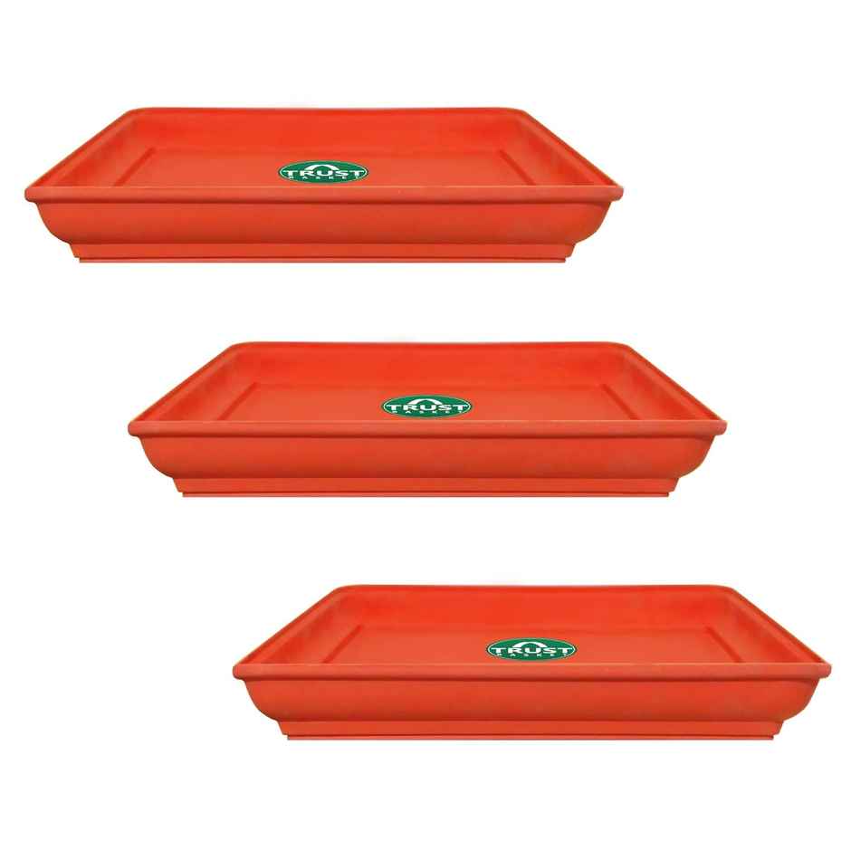 TrustBasket UV Treated Square Tray for 6 Inch Pots | Terracotta | Durable Plant Tray