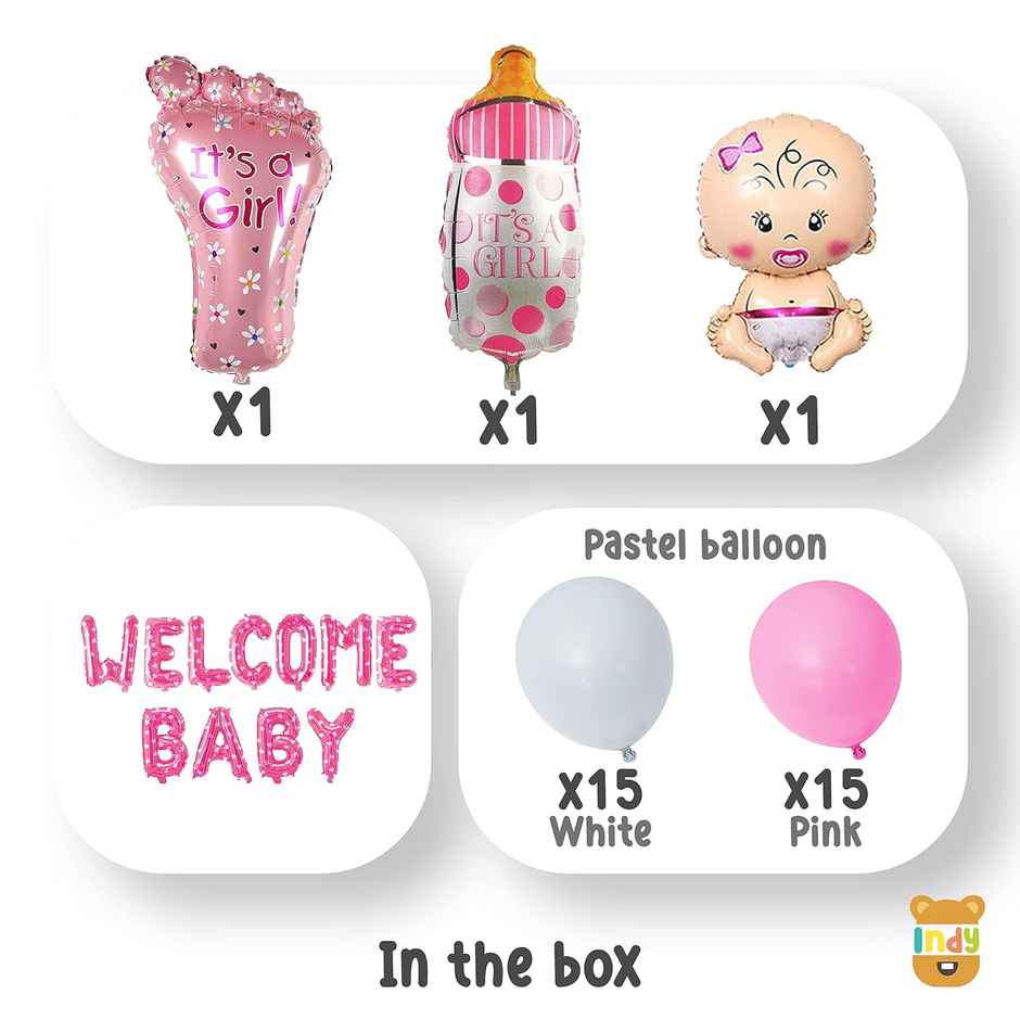 Just Party Baby Girl Welcome Home New Born Baby Theme Decoration Kit