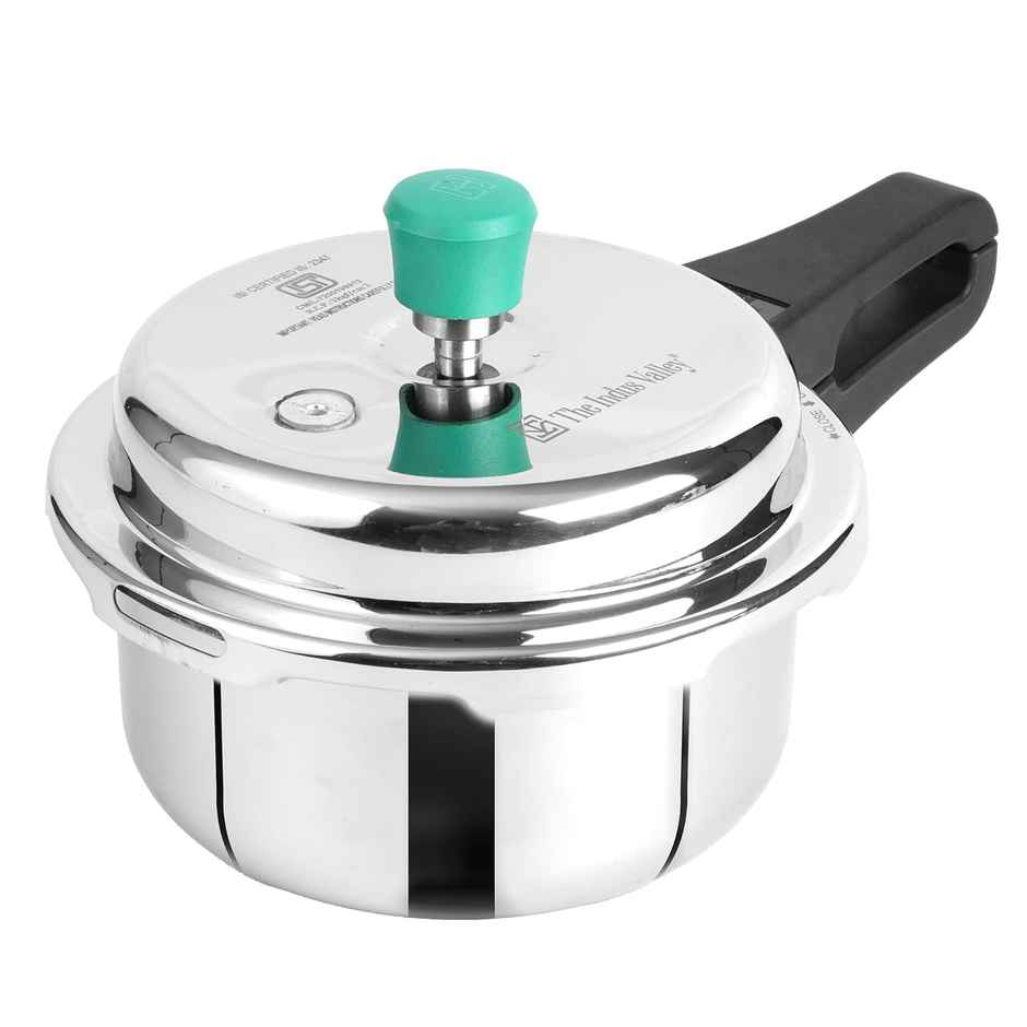 The Indus Valley Triply Stainless Steel Pressure Cooker | Outer Lid | Induction Friendly | 2 L