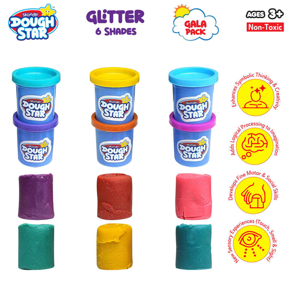 Hamleys Dough Star Gala Pack Glitter 300 Gm
