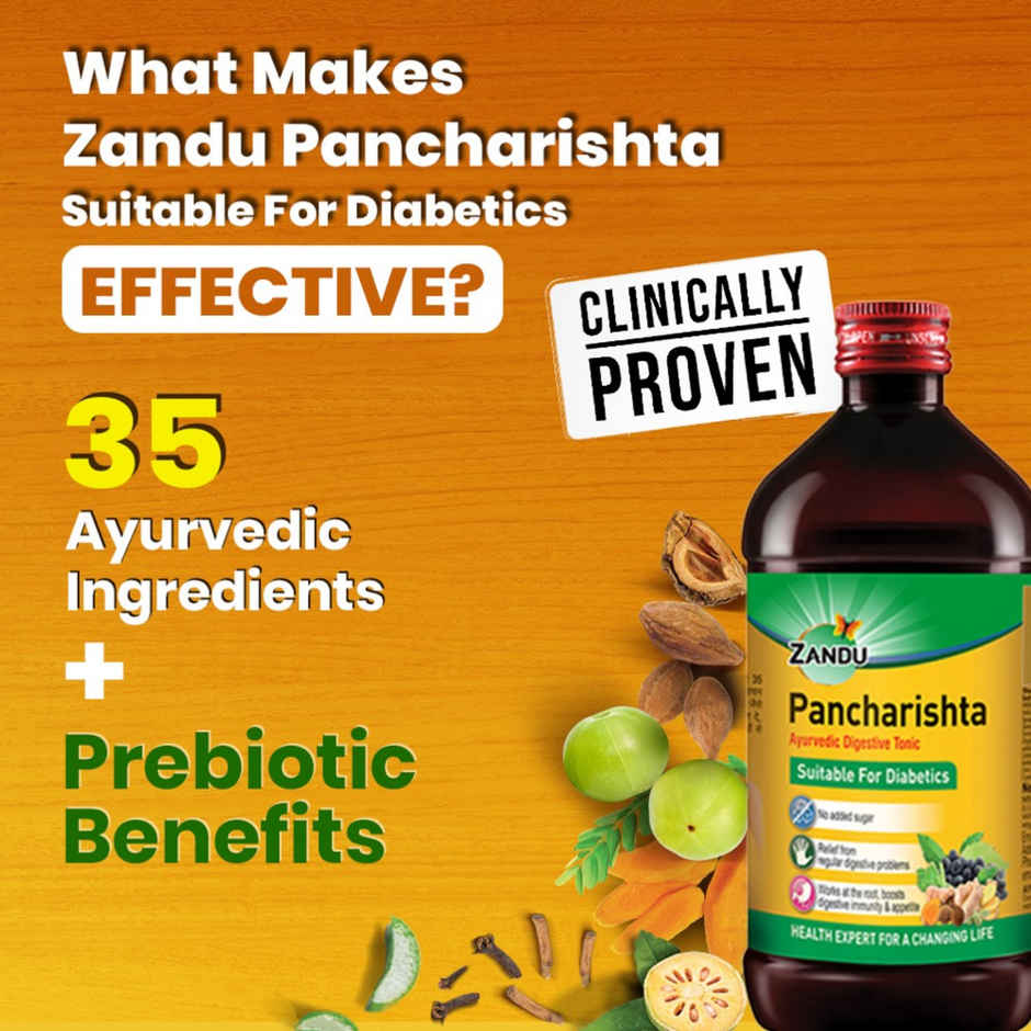 Zandu Pancharishta Ayurvedic Digestive Tonic, Suitable for Diabetics