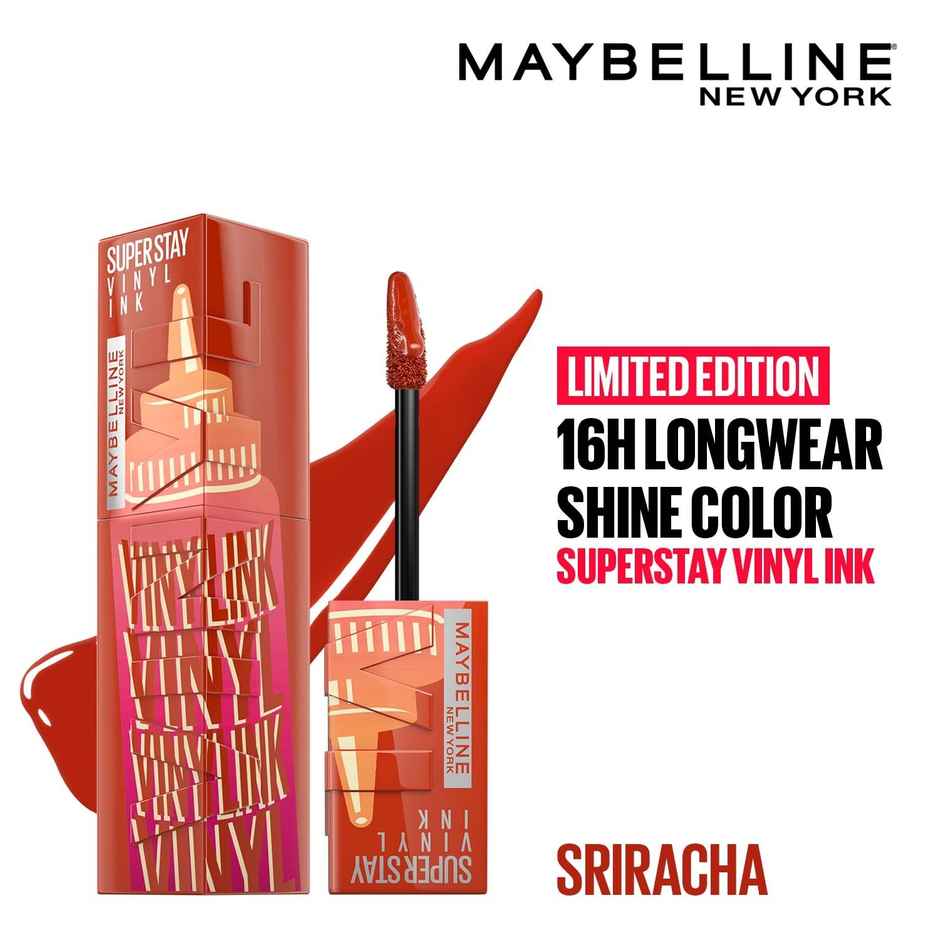 Maybelline New York Superstay Vinyl Ink - Longwear Shine Lip Color | Siracha