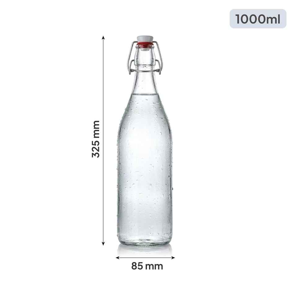 Cello Glass Aquaria Water Bottle Freezer Safe | Clear | 1 L