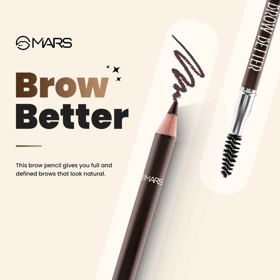 MARS Cosmetics Brow Better Eyebrow Pencil With Spoolie (Black)
