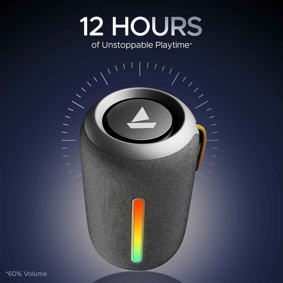 boAt Stone 352 Pro w/ 14W Signature Sound Up to 12 Hours Playback,RGB LEDs,TWS Feature(Groovy Grey)