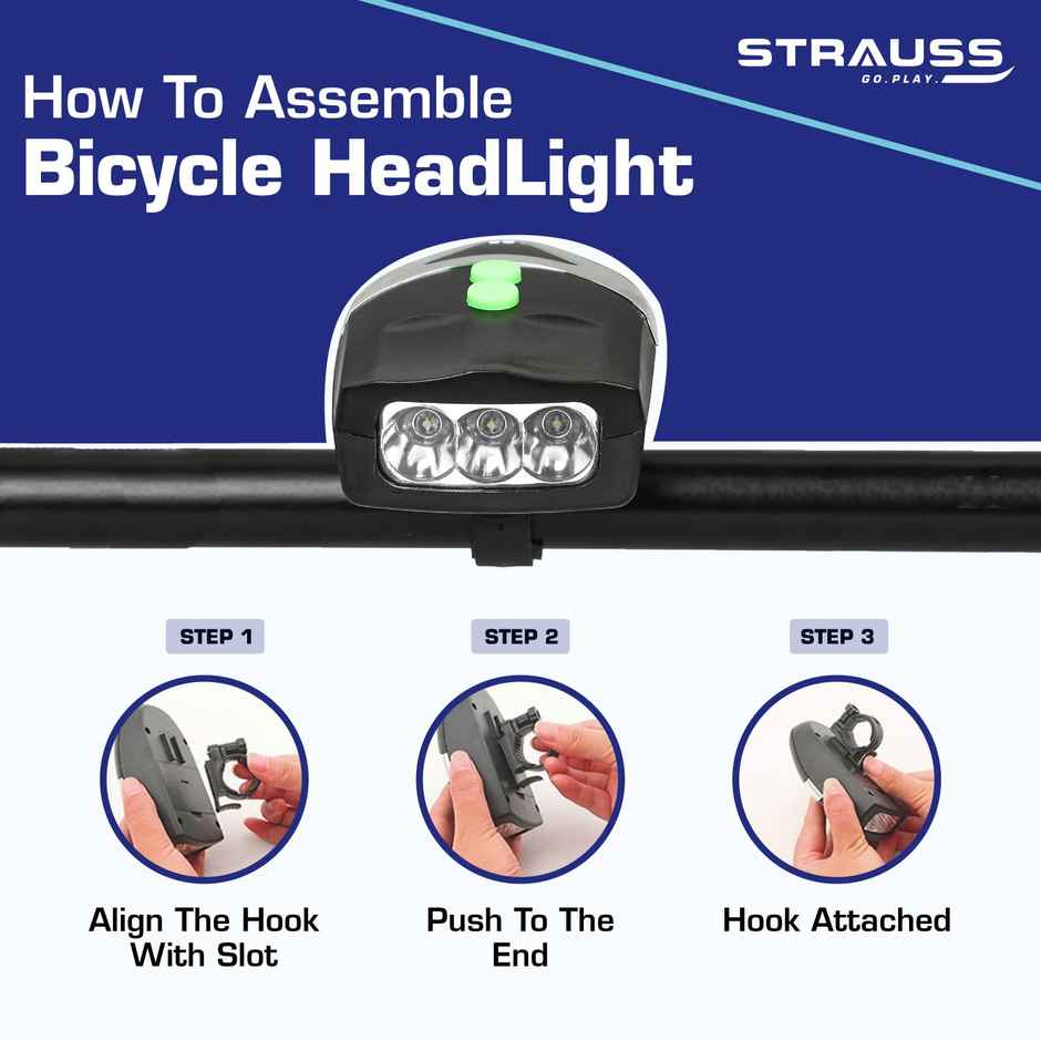 Strauss Bicycle Led Headlight With Horn | Black