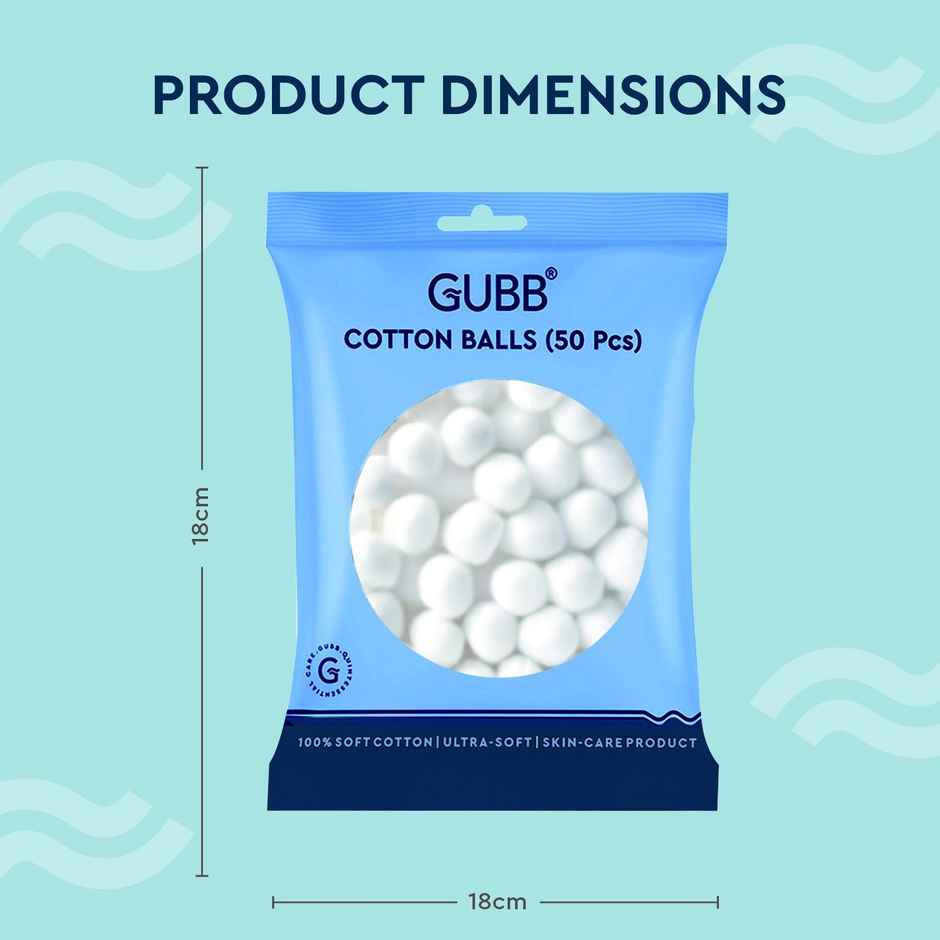 GUBB White Cotton Balls | Personal Care Product