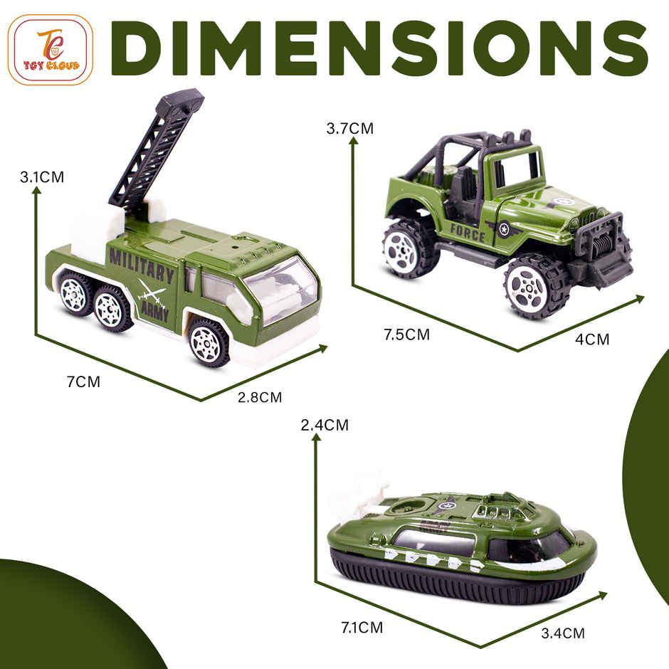 Toy Cloud Free Wheel Die Cast Metal Military Vehicle 1:64 Scale Model Vehicles Toys