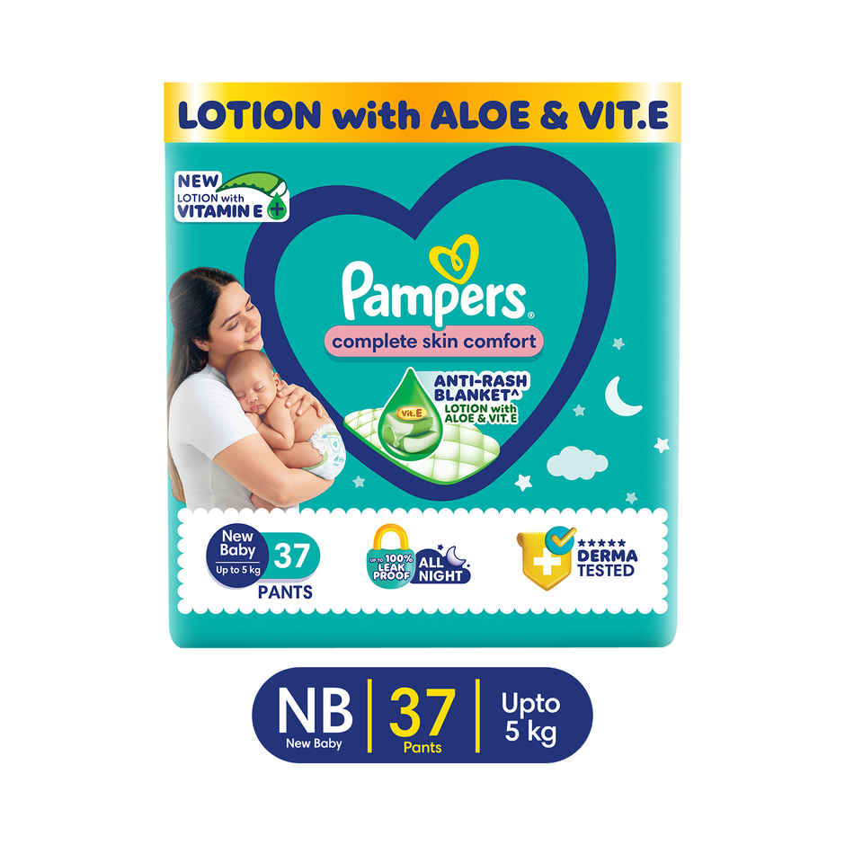 Pampers All Round Protection Diapers | Pant Style | New Born | 37 pcs