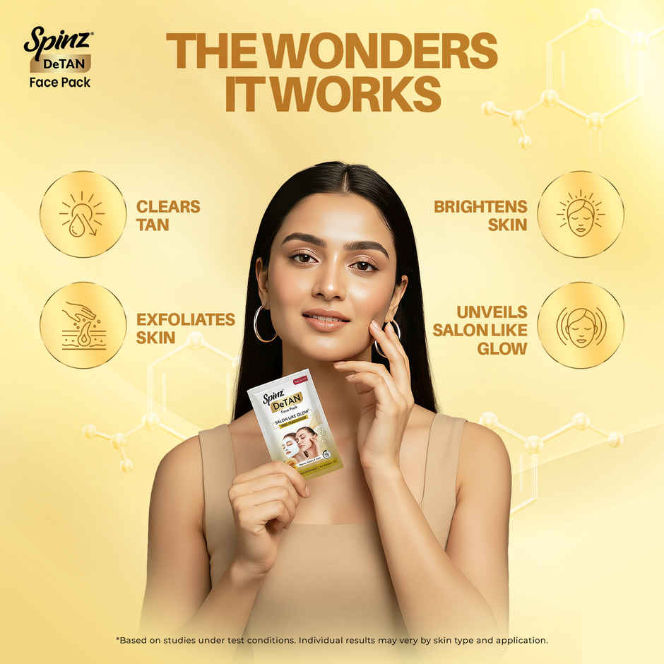 Spinz DeTan Face Pack with Besan, Honey and Kojic