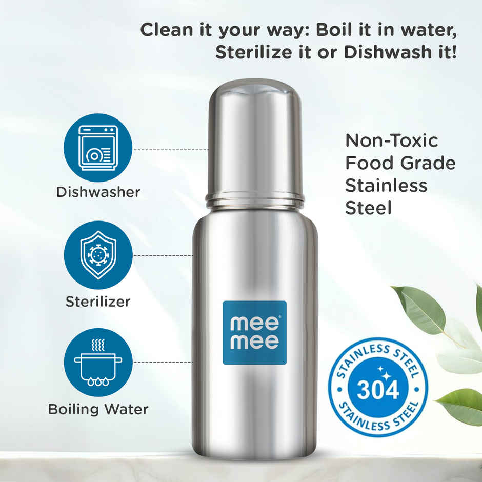 Mee Mee Premium Steel Feeding Bottle Silver