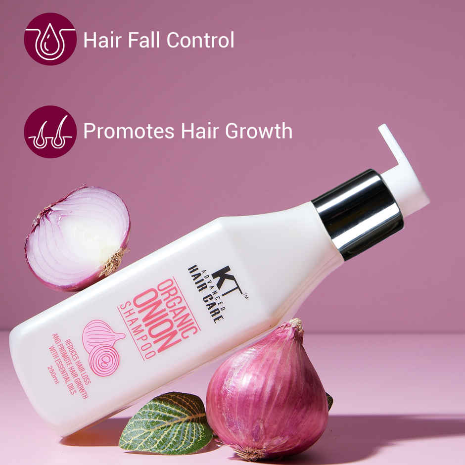KT Professional Organic Onion Shampoo with Essential Oils & Aloe Vera