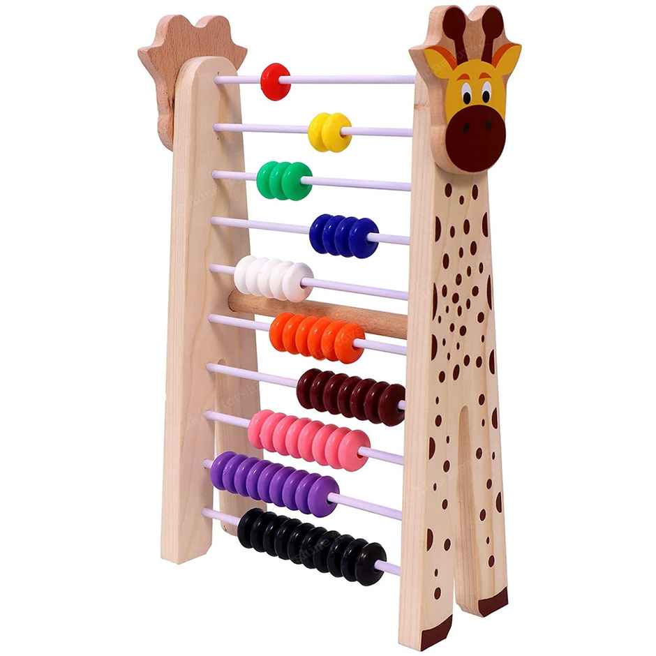 Toyshine Giraffe Wooden Abacus & Play Center - Educational Learning Toy | Multicolor