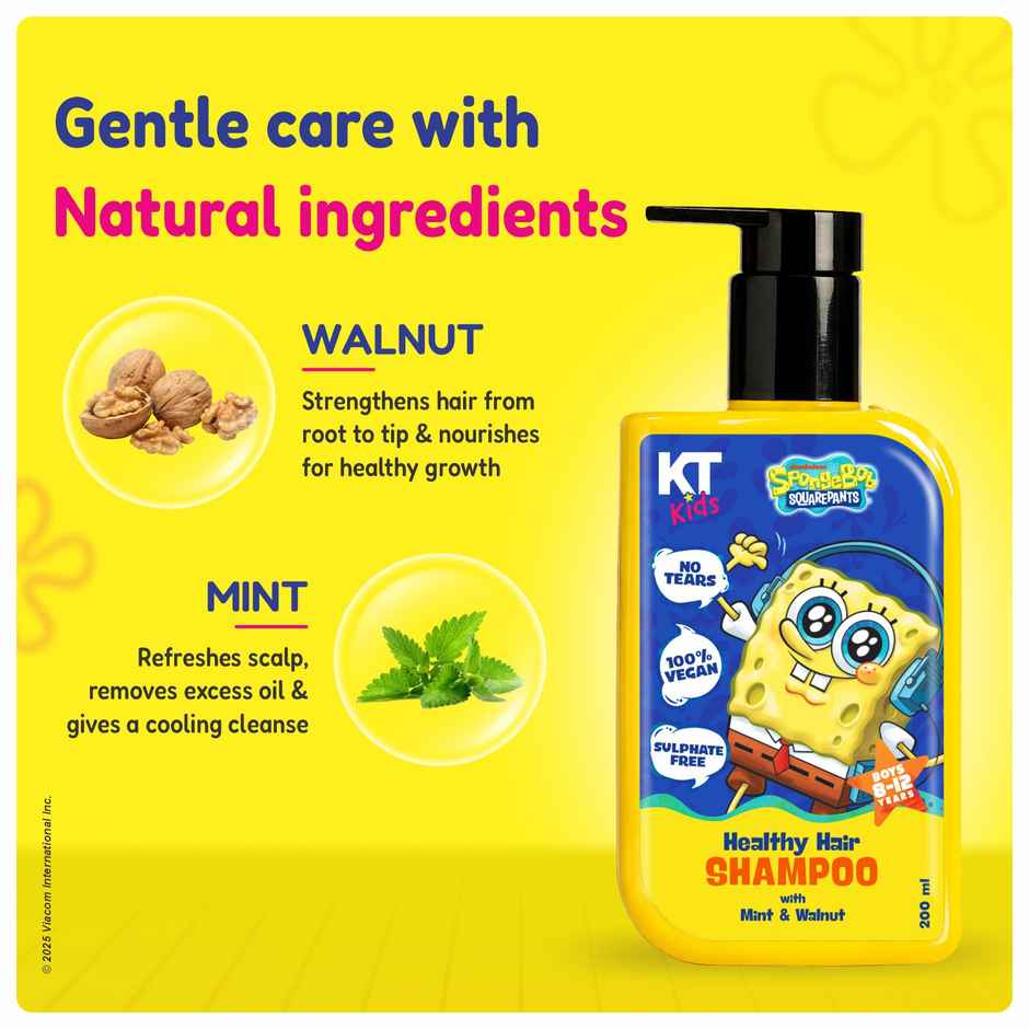 Healthy Hair Shampoo Mint and Walnut For Boys 8 to 12 years