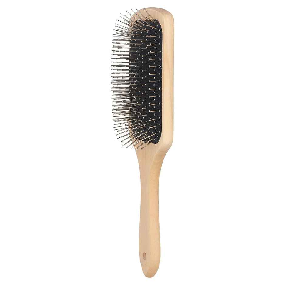 Bronson Professional Paddle Hair Brush Wooden With Steel Bristles