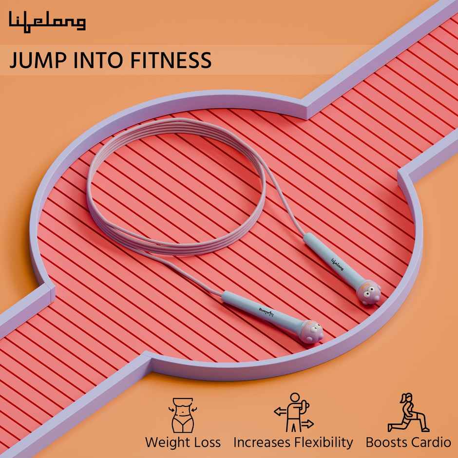 Lifelong Skipping Rope for Men, Women & Children | Tangle-Free, 290cm (Blue, LLSR05)