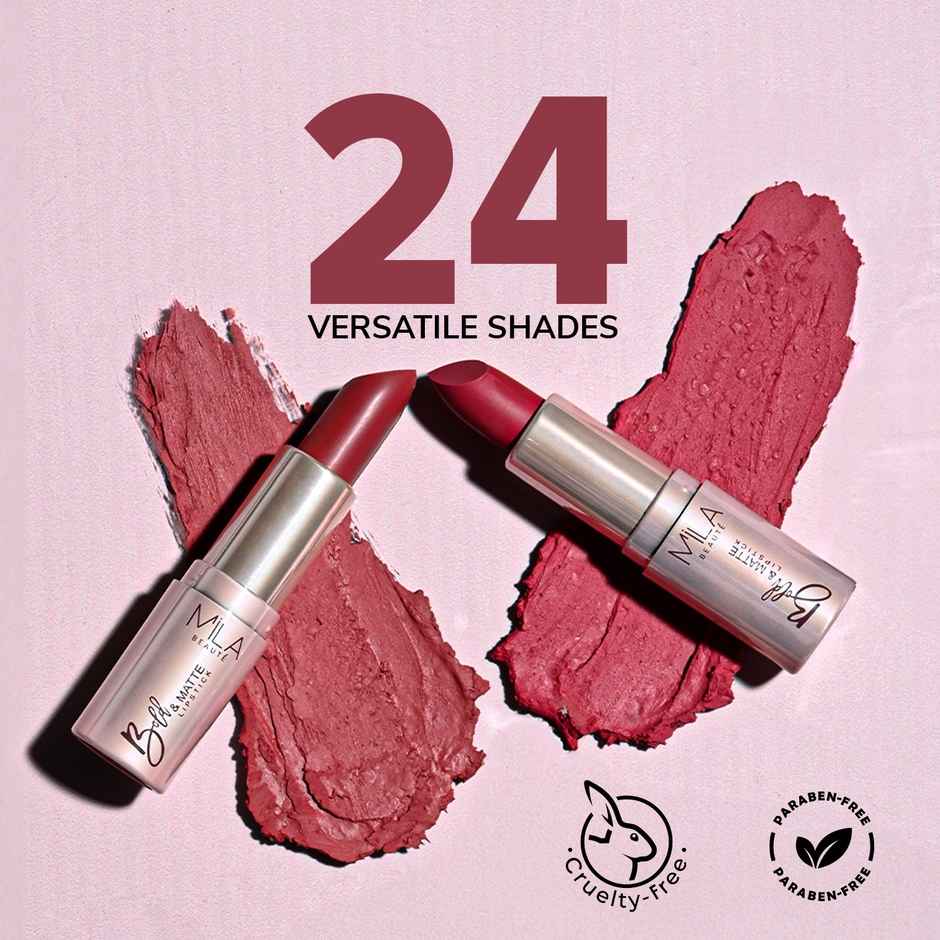 Mila Beaute Bold & Matte Lipstick Highly Pigmented & Soft Matte Finish - 19 Moodiest