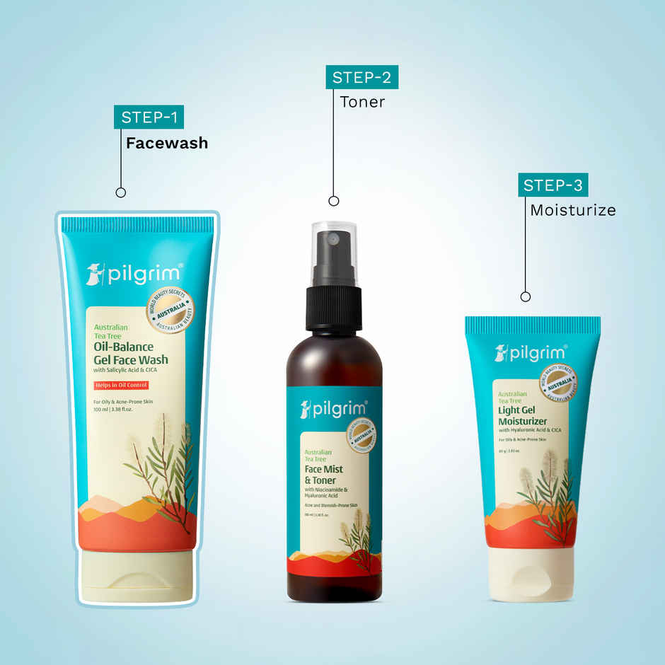 Pilgrim Tea Tree purifying Gel Face Wash with 1% Salicylic Acid for Oily Skin, Acne and Pimples