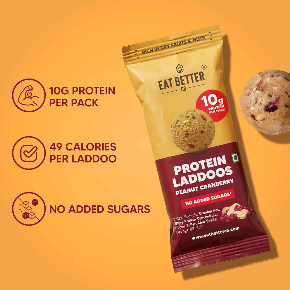 Eat Better Co Protein Laddu | Peanut Cranberry