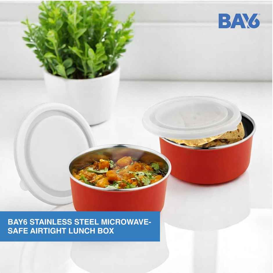 BAY6 Microwave-Safe Airtight Lunch Box Container - 400 ml - (2pc)