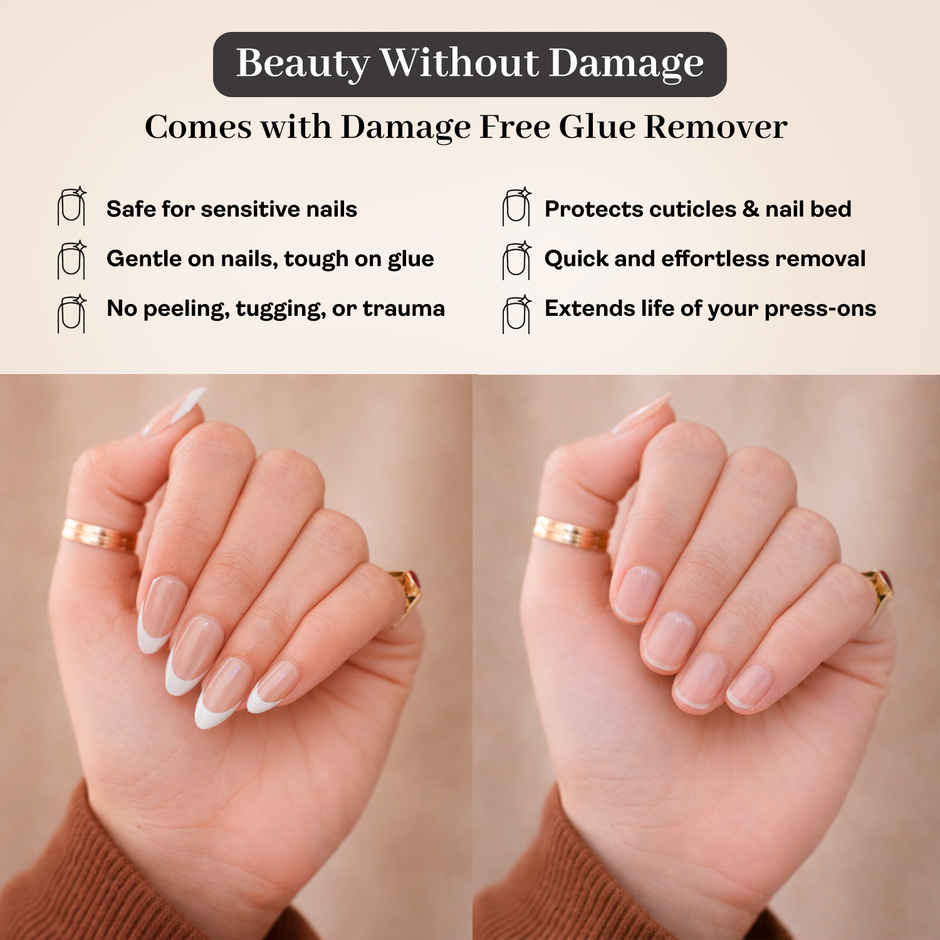 ENN Beauty Insta Nails Reusable UV Coated Press On Kit Mocha Melt Medium Almond