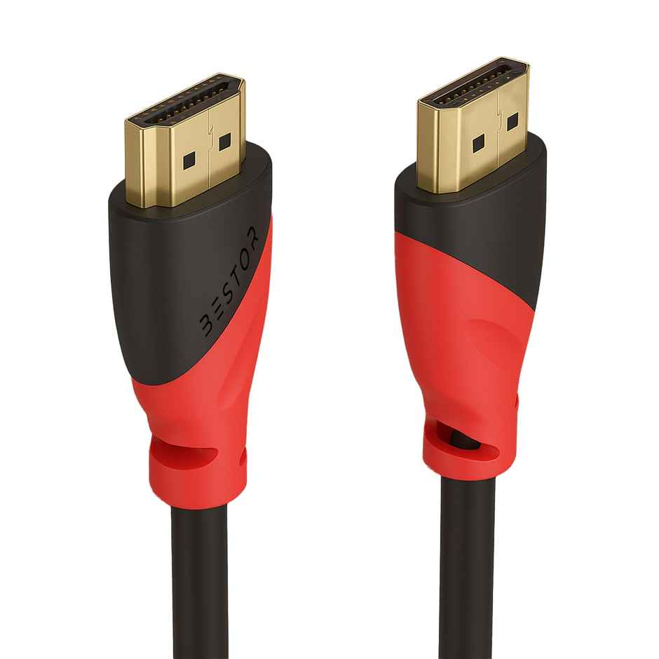 Bestor 4K 60Hz PVC HDMI Cable with ARC Support for Smart HDTV Laptop Monitor Projector(1.5M) - Red & Black
