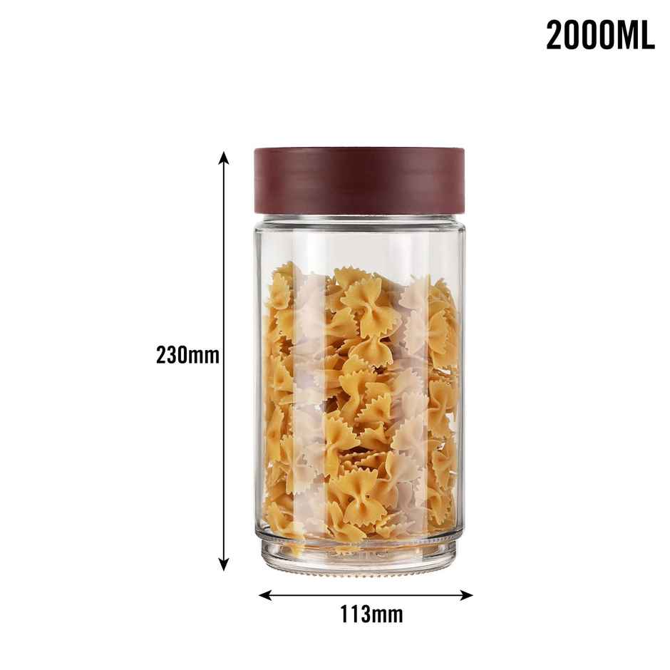 Cello Modustack Storage Jar (2 L x 6 pcs) - Maroon