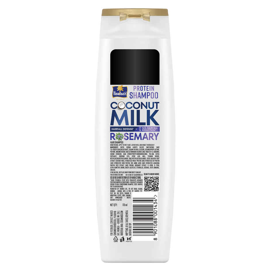 Parachute Advansed Hair Fall Defense Protein Shampoo| Coconut Milk & Rosemary