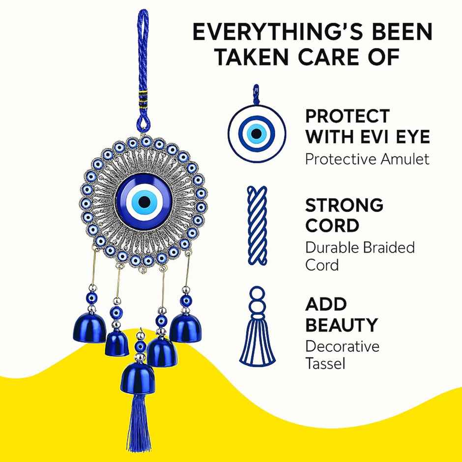 Perpetual Evil Eye Bell Wind Chime Decor