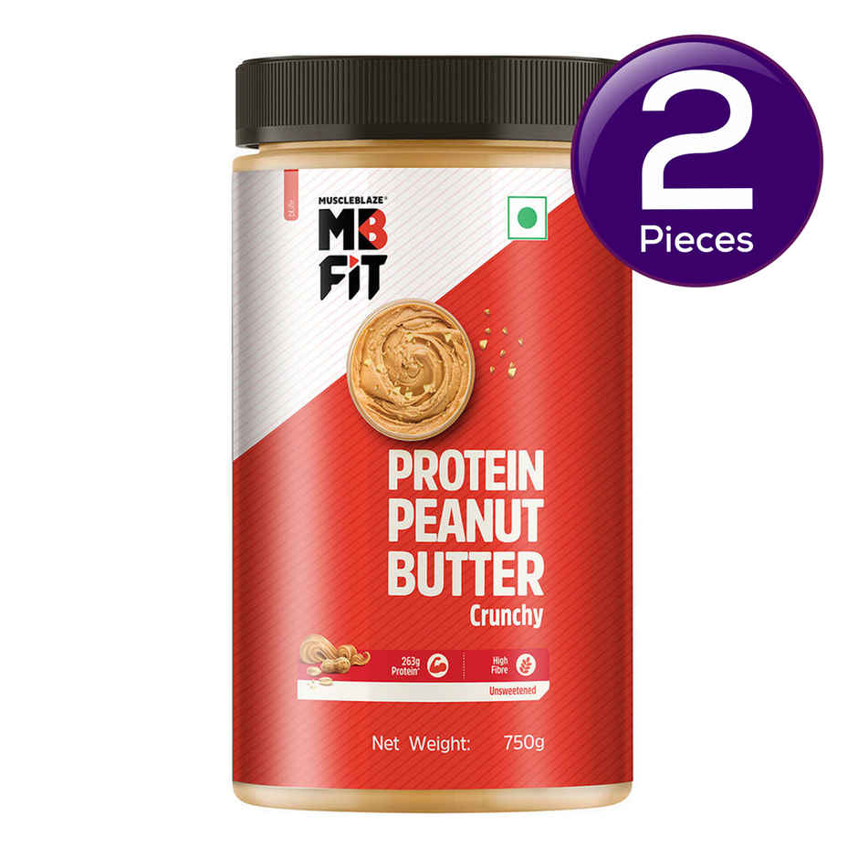 MuscleBlaze High Protein Natural Peanut Butter (Crunchy) Combo