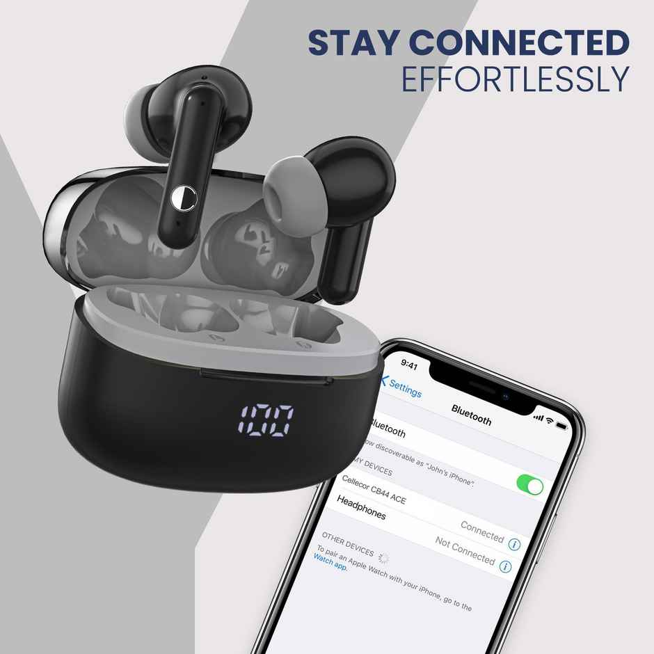 Cellecor Bropods Cb44 Ace Tws 60 Hrs Playtime Enc Low Latency Fast Charging Type-c - Grey