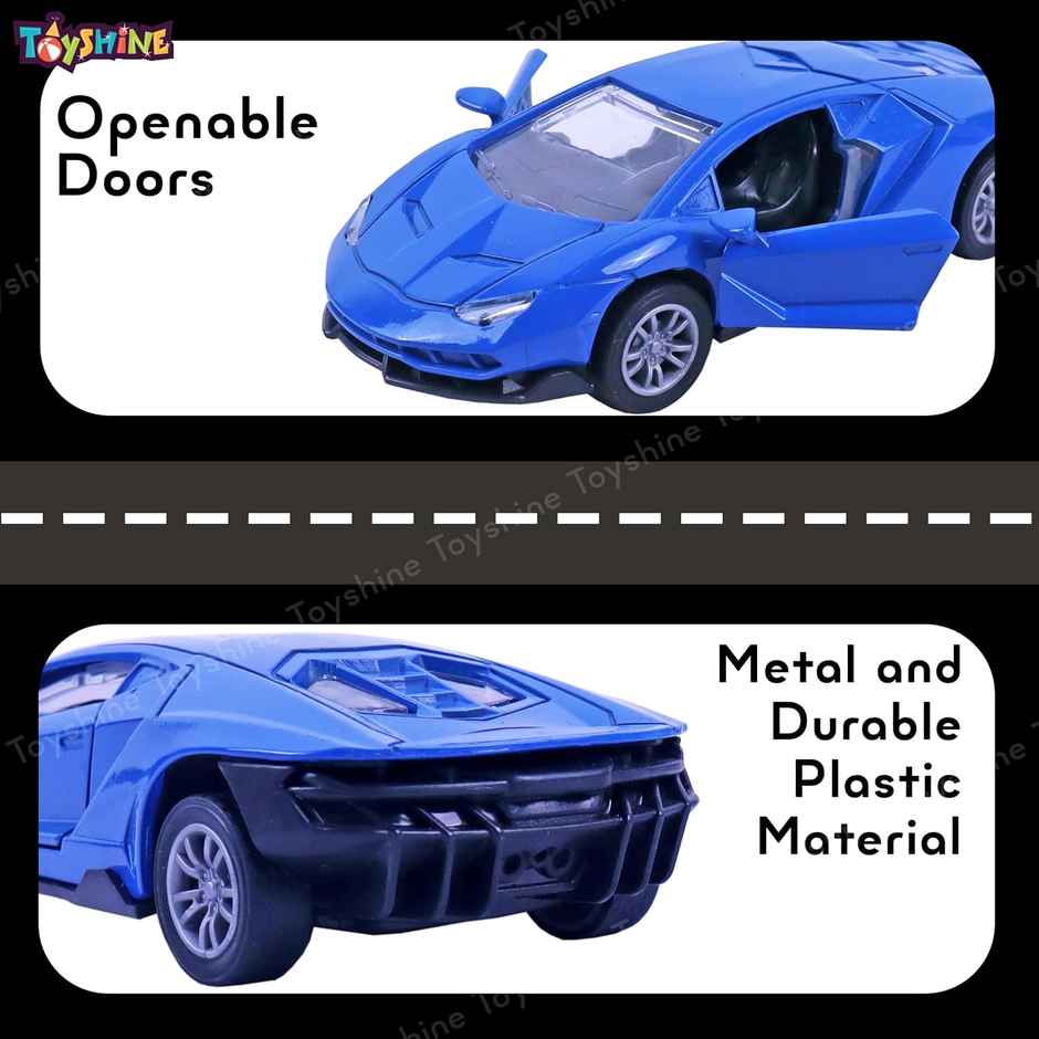 Toyshine 1:32 Scale Die Cast Sports Model Vehicle Toy Car With Pull Back, Blue