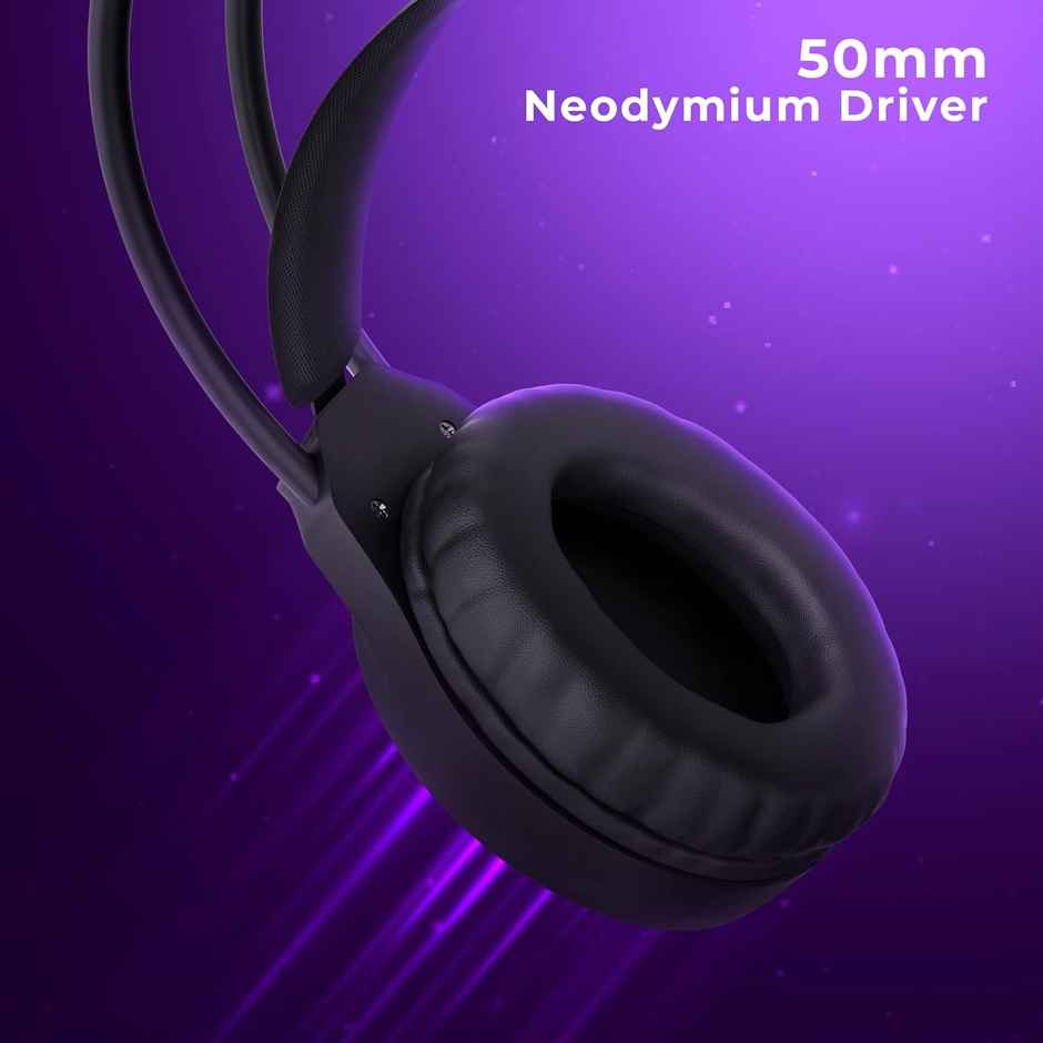 Zebronics Blitz C Dolby Atmos Gaming Over Ear Wired Headphone,50Mm Neodymium Drivers, Padded Headband, Lightweight & Comfortable, RGB Lights,Flexible Mic,Type-C Connector,Black